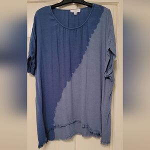 Umgee Blue Ombre Blouse - Size 2XL